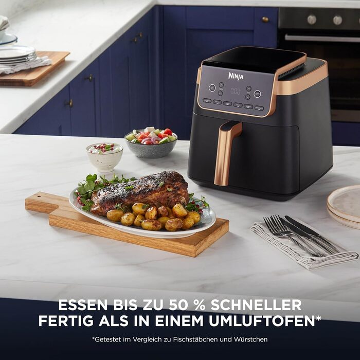 Аерофритюрниця Ninja MAX PRO, 6,2 л, без олії, чорний/мідний