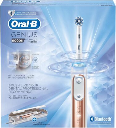 Електрична зубна щітка Oral-B Genius 9000N Rose Gold з живленням від Brown без наконечника Рожеве золото