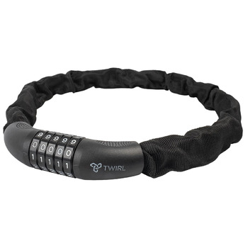 Замок ланцюговий кодовий, сталевий, чорний