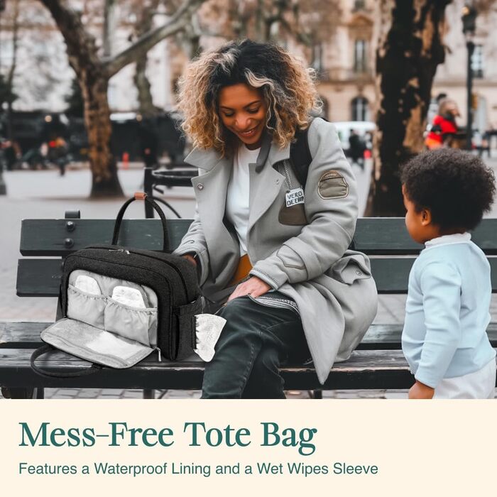 Сумка для сповивання WELAVILA, велика, трансформована сумка для немовлят з пеленальним килимком та ізольованими кишенями для мами