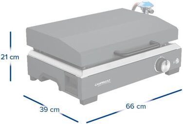 Газовий гриль-планча Campingaz Sigma 1 CV з кришкою Потужність 2,8 кВт Портативний настільний гриль Емальована сталева поверхня Пальник BlueFlame для середземноморського грилювання, нержавіюча сталь