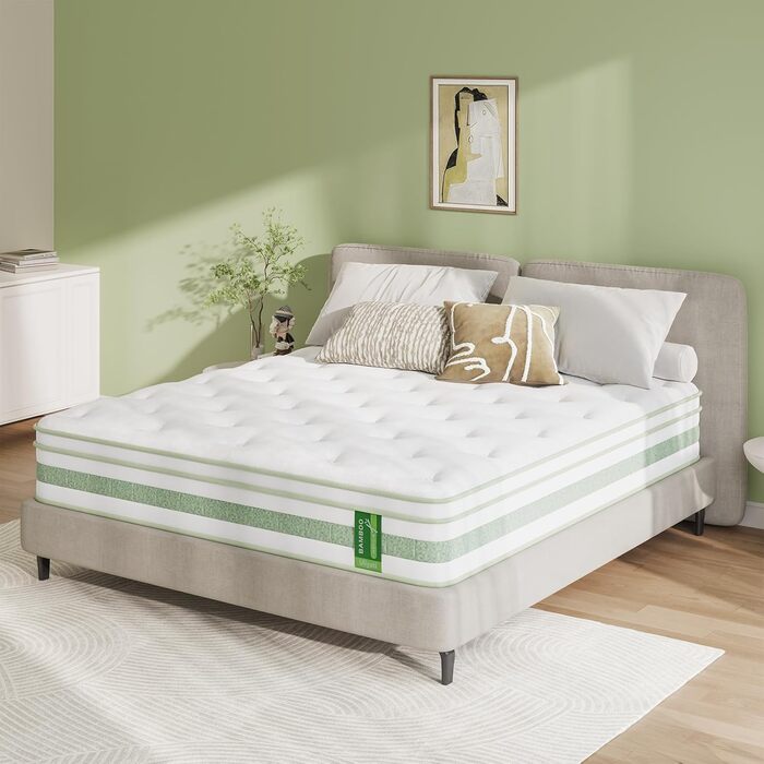 Матрац 160x200 см, пружинний блок кишенькової форми заввишки 25 см, сертифікований Oeko-Tex, ортопедичний пружинний матрац, ергономічний матрац, що згортається в рулон, H3 середньої жорсткості 160 x 200 см