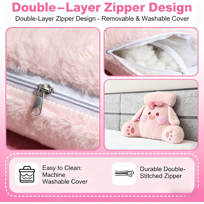 Самозігрівальна плюшева подушка для читання, 75 x 50 см, спинка ліжка з підлокітником, тепла подушка для зими, затишна м&39яка подушка для дітей, велика подушка для спини дивана, прикраса для автомобіля (рожева троянда)