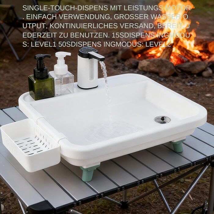 Портативна раковина для вулиці, портативна станція для миття рук, раковина з широким горлом 16,12 дюймів зі складною конструкцією, вуличні раковини, багатоцільовий умивальник із зручним аксесуаром для дорослих для садового барбекю