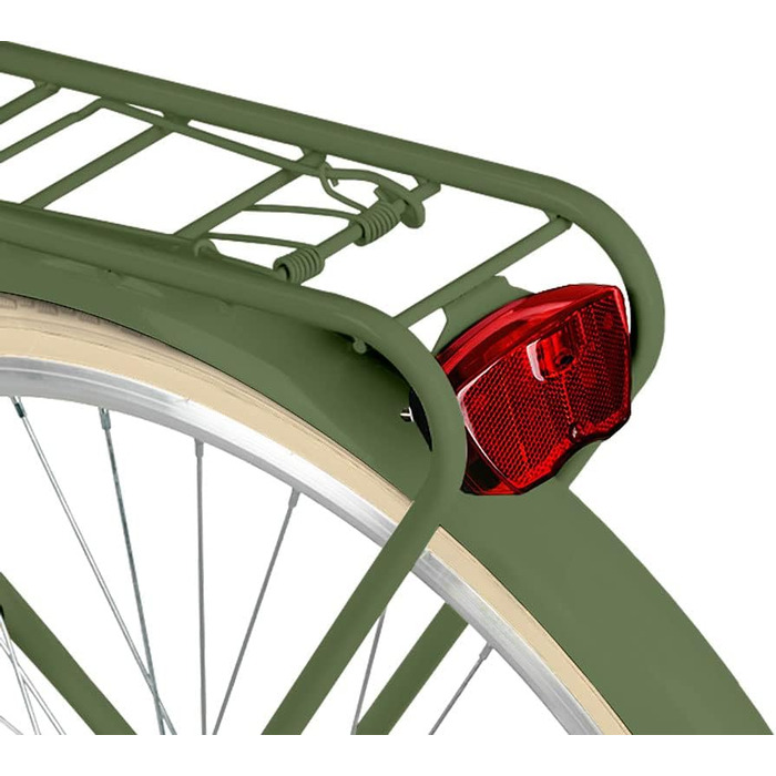 Велосипед Milord Comfort з плетеним кошиком, голландський велосипед, жіночий велосипед, міський велосипед, ретро, вінтажний, 28 дюймів, зелено-кремовий, 1 швидкість