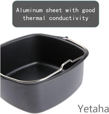 Форма для випічки Yetaha HD9925/00, аксесуари для випічки у фритюрниці 17,5*16,5*7 см для випічки Turbostar, можна мити в посудомийній машині з антипригарним покриттям, місткість 0,8 кг