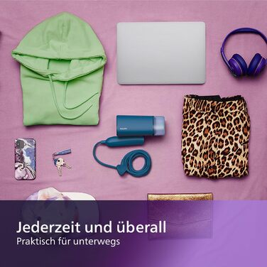 Портативний паровий випрямляч Philips серії 3000 - 1000 Вт, компактний і складаний, резервуар для води 100 мл, постійна потужність