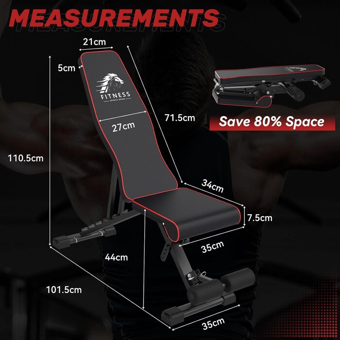 Регульована силова лава Dskeuzeew, багатофункціональна тренувальна лава, складна похила лава з 7-позиційним регулюванням спинки та стрічкою опору/4-позиційним регулюванням навантаження, 400 кг, оновлення лави