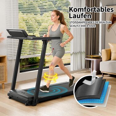 Домашня бігова доріжка - Складані бігові доріжки до 12 км/год Електричні бігові доріжки зі світлодіодним дисплеєм Килимок для ходьби Тихий біговий килимок для домашнього офісу 120 кг макс. з 3 режимами LUYATA