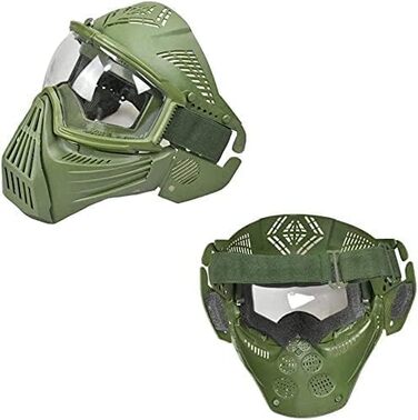 Тактична маска та швидкий шолом, прозорі захисні окуляри для повного обличчя, маска для стрільби з пейнтболу, Хелловін, CS Game OD