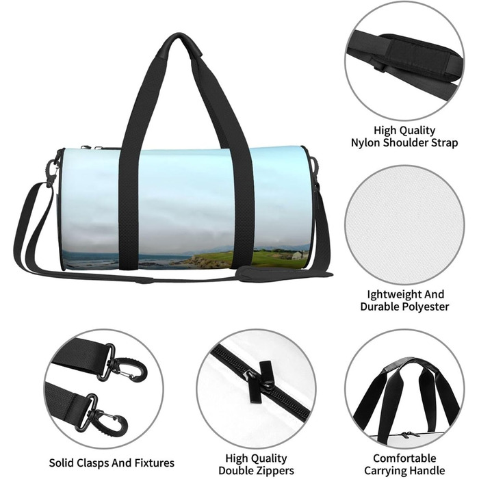 Спортивна сумка, дорожня сумка, пляжна сумка з принтом, сумка для гольфу, сумка на ніч, чорна, універсальний розмір