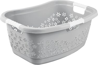 Ергономічний кошик для білизни keeper з повітропроникним декором, нековзними м'якими ручками, 50 л, Lasse, Nordic Grey