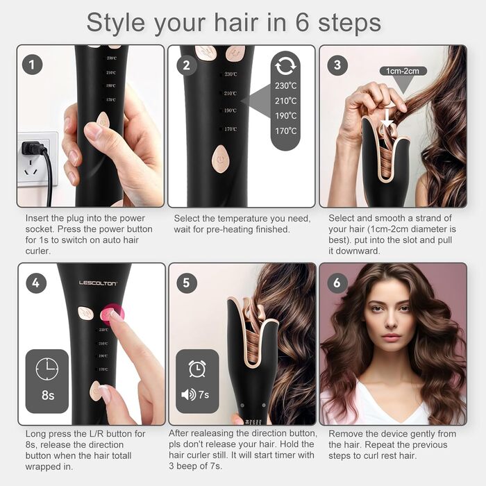 Інноваційна автоматична плойка для будь-якого віку Настінна плойка для завивки постільної білизни (Чорне золото)