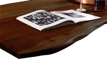 Стільниця SAM 120x80 см, Quintus, акація, колір горіх, стильна плита з живою кромкою, унікальний виріб з горіха 120 x 80 см