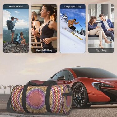 Спортивна сумка, дорожня сумка, спіральний візерунок, оптична ілюзія, з принтом, сумка на нічліг, чорна, універсальний розмір, сумка для подорожей