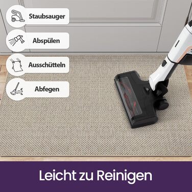 Килимок для внутрішніх дверей DEXI, що вловлює бруд, 60 x 90 см, нековзний килимок для миття, абсорбуючий килимок, тонкий вхідний килимок для вхідних дверей та коридору, бежевий 60 x 90 см