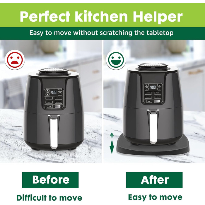 Розсувна дошка для кавоварки та кухонного комбайна - аксесуари для швидкопереміщеної рухомої дошки, сумісні з більшістю кухонних приладів, Keurig K-Mini, Ninja, маленька фритюрниця Потовщений матеріал (чорний матовий)