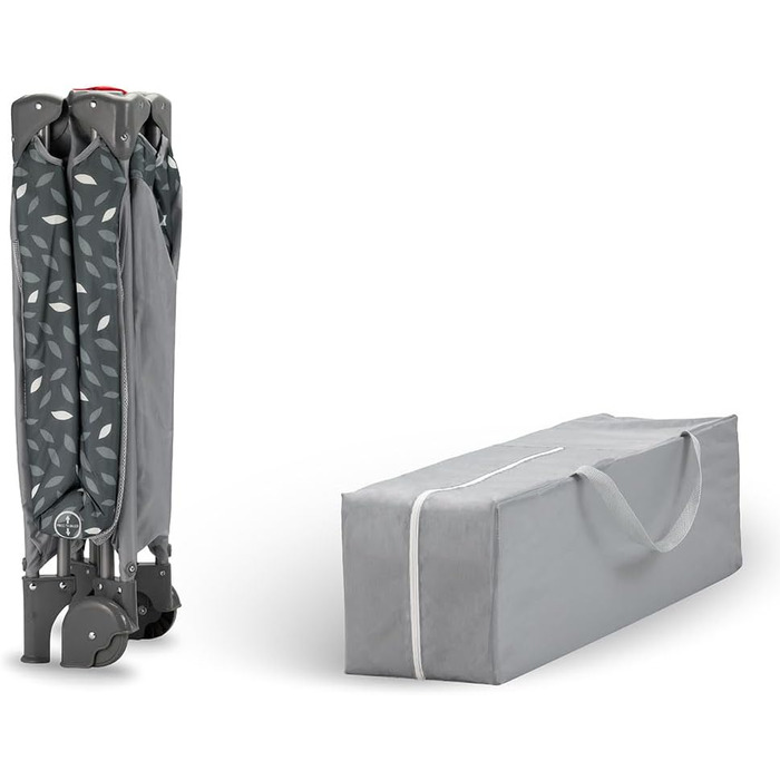 Дитяче ліжечко Momi BELOVE для дітей вагою до 15 кг, Ш65 x Д125 x В78 см (складається 21 x 23 x 80 см), дитяче ліжечко з матрацом, 2 колеса, сумка для транспортування сірого кольору