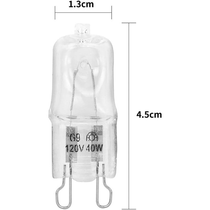 Освітлення для духовки. Високотемпературна довговічна галогенна лампа для холодильників, духовок, вентиляторів, 40 Вт, 500C, штифтова лампа, 220 В, 9