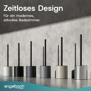 Чорна силіконова щітка для унітазу Engelbach з ручкою та тримачем з нержавіючої сталі Антибактеріальний дизайн Сучасний тримач для щітки для унітазу