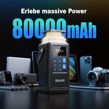 Зовнішній акумулятор Powerstation PD100W, акумулятор SBAOH 296 Втгод для кількох пристроїв, сонячний генератор для кемпінгу, активного відпочинку, подорожей, надзвичайних ситуацій (адаптер живлення не входить до комплекту)