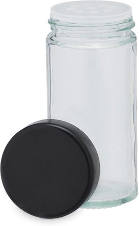 Карусель для спецій Relaxdays з 20 баночками для спецій, включаючи вставку-шейкер, обертова, багаторазова підставка для спецій для кухні, чорна