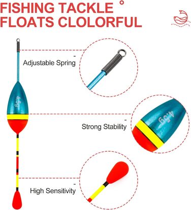 Набір поплавців для риболовлі 10 предметів Поплавок для лову форелі 0,6 г/0,8 г/1,2 г/2,5 г/3 г/4,5 г Набір поплавців для риболовлі