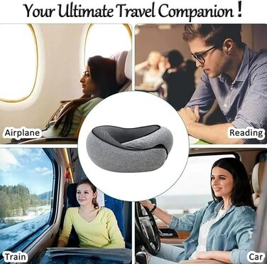 Подібний набір подушок для літаків (світло-сірий-B), 2024, Flyhugs Neck Travel Pillow, Wander Plus Travel Pillow, Memory Foam Travel Pillow, Fly Hugz Packable U-