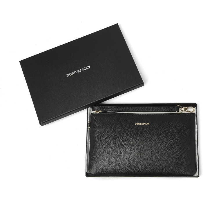 Дорис і Джекі Клатч на зап'ястя -005, Натуральна шкіра, Чорний