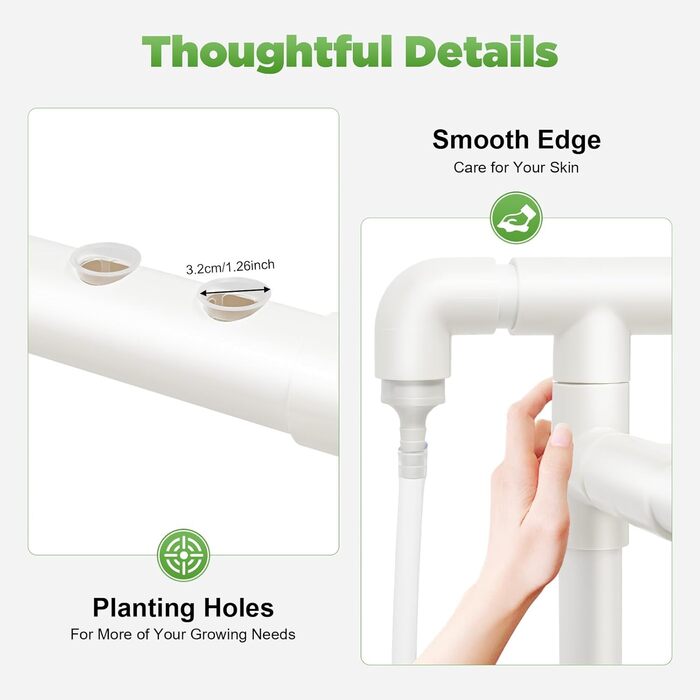 Набір для гідропонного вирощування LIAIZE із 90 місцями для рослин, 3-шарова система гідропонного вирощування, набір для гідропонного вирощування на ділянці Система гідропонного садівництва Безґрунтові труби для вирощування Вертикальний сад