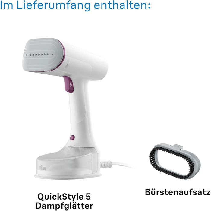 Паровий випрямляч Braun QuickStyle 5 GS5011PU, технологія Dual FreeGlide 3D, технологія FastSteam, відпарювач, пара 22 г / хв, рез