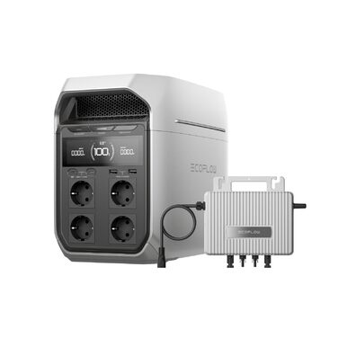 Портативна електростанція EcoFlow Delta 3 Plus 1024 Втгод, 0 ПДВ, WLAN STREAM, мікроінвертор 800 Вт, акумулятор LiFePO4, сонячний генератор 1800 Вт (пік 3600 Вт) для аварійного живлення, кемпінг WN2DELTA 3 Plus