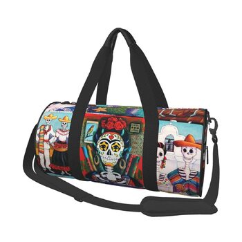Сумка-мішок День Мертвих, спортивна сумка для фітнесу та подорожей, велика дорожня сумка для покупок, сумка на нічліг та на вихідні для жінок та чоловіків