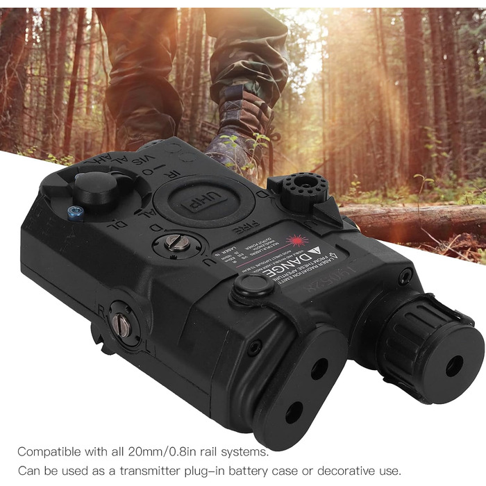 Корпус батареї для манекена EX403, airsoft, сумісний з рейкою 20 мм, 60x40x13 мм для батарей 7,4 В-11,1 В, нефункціональний нейлоновий матеріал, чорний