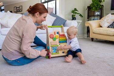 Іграшка для ходьби EverEarth, виготовлена з екологічно чистої деревини Сприяє розвитку ходьби та моторики у малюків Зручна для дітей іграшка з безпечними фарбами на водній основі EE30949