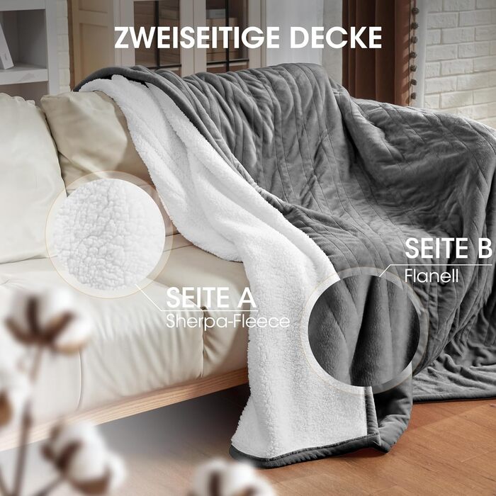 Ковдра Airfish з підігрівом 180x130 см Мяка преміальна ковдра з 6 режимами нагріву, 12-годинним таймером та автоматичним вимкненням Енергозберігаюча та придатна для прання в пральній машині для ліжка, дивана, домашнього офісу