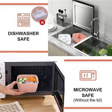 Ланч-бокс MUJUZE з відділеннями, Салат з собою, Ланч-бокс зі столовими приборами для дорослих/дітей, Ланч-бокс стійкий герметичний