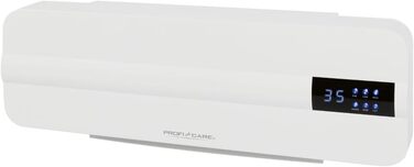 Настінний вентилятор-обігрівач ProfiCare з датчиком відкритого вікна Обігрівач площею до 60 кв. м Електричний настінний обігрівач, включаючи монтажні елементи Обігрівач з кабелем 1,5 м, пультом дистанційного керування та таймером PC HL 3116
