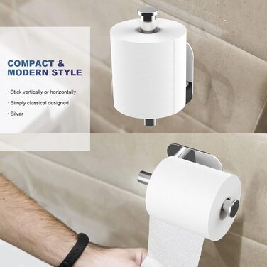 Тримач для туалетного рулону самоклеючий, настінний тримач для туалетного рулону з нержавіючої сталі SUS 304, тримач для туалетног