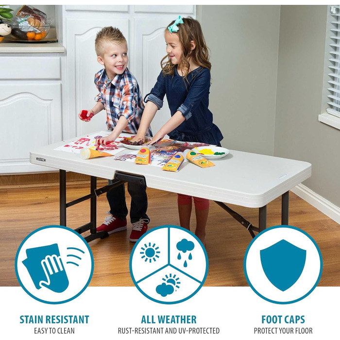 Складаний стіл Lifetime 80387, 1,22 м, регульований, мигдалеподібний