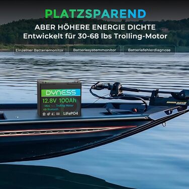 Літій-іонний акумулятор LiFePO4 12V 100Ah з Bluetooth Mini та 100A BMS, макс. 15000 циклів, 12V глибокого циклу літій-залізо-фосфатний акумулятор для караванів, сонячних систем для дому, човнів 12V 100Ah Mini Bluetooth