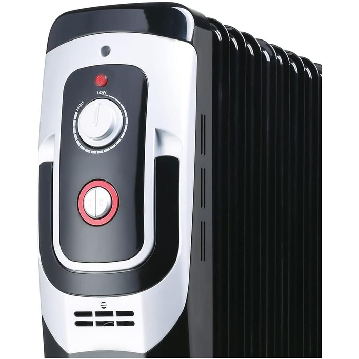 Масляний радіатор Gde OR 2000-9 DT (220-240 В, потужність нагріву 2000 Вт, 3 рівні нагріву (800/1200/2000 Вт), РК-дисплей, функція таймера, 9 ребер, безступінчастий термостат, захист від перекидання та перегріву, транспортні колеса) 2000 Вт / 9 ребер з РК