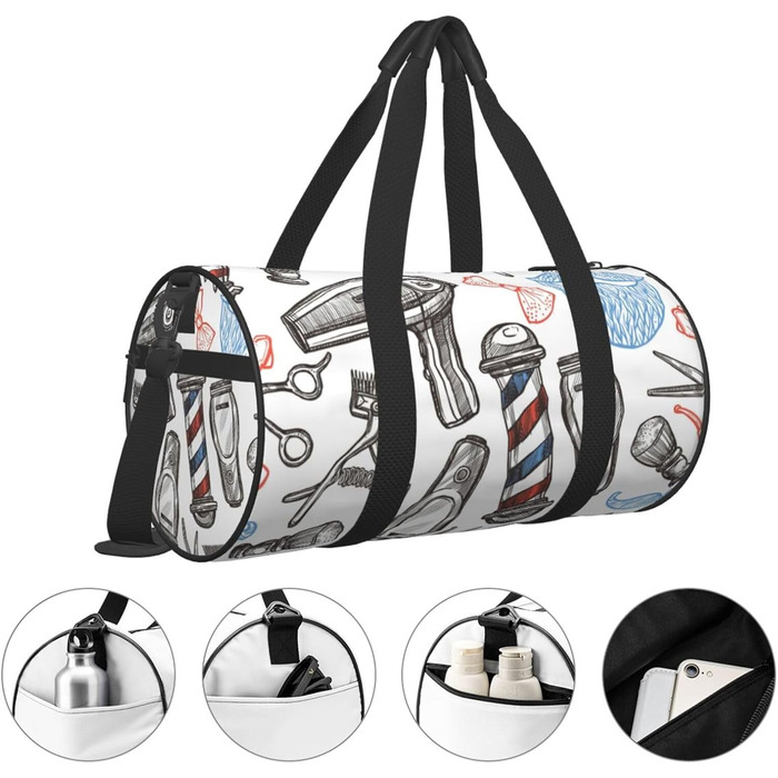 Спортивна сумка, дорожня сумка, сумка для фітнесу, сумка для перукарні, однотонний стиль, з принтом, сумка на ніч, чорна, універсальний розмір, сумка для подорожей