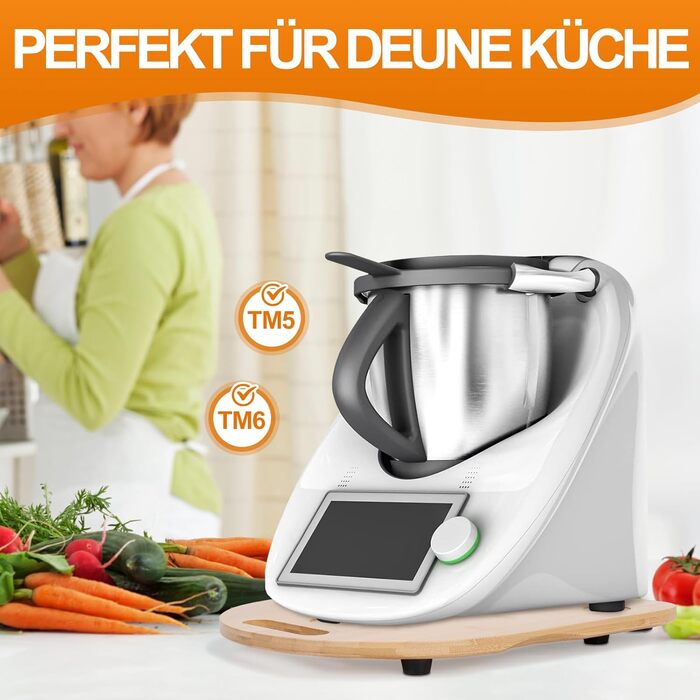 Розсувна дошка MUUKAIII для Thermomix TM6 / TM5, швидкорухома дошка для кухонного комбайна Thermomix Vorwerk TM6 TM5 Аксесуари Pad Board, розсувна дошка з бамбукового дерева