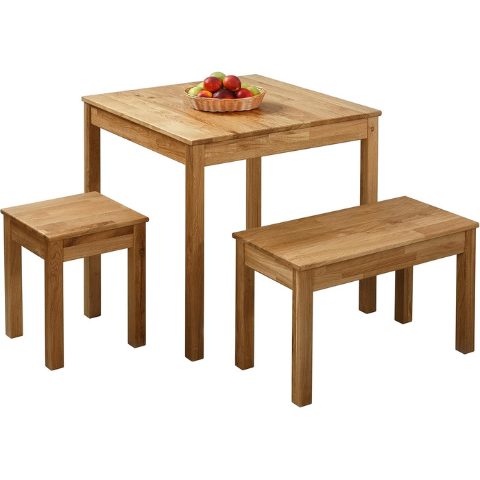 Обідній стіл Krok Wood Tomas з масиву дерева (дуб, 75 x 75 x 75 см) 75 x 75 x 75 см Дуб (натуральний)