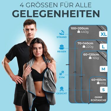 Рушник з мікрофібри NirvanaShape, рушники з мікрофібри легкі, компактні як банний рушник, дорожній рушник, пляжний рушник, спортив