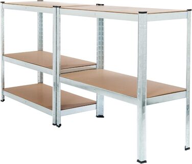 Посилений стелаж Belko, комплект з 2 шт. , стелажі для зберігання, 180 x 90 x 40 см, 2 шт. и, стелаж для підвалу, стелаж без болтів, стелаж для майстерні, вантажопідйомність до 875 кг, 24