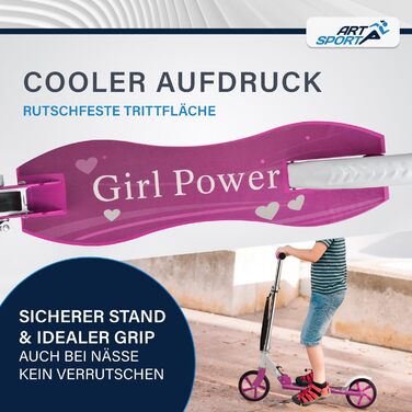 Самокат з великими колесами та ременем для перенесення - для дітей від 3 років - 4 дизайни 88 x 27 x 106 см рожевий