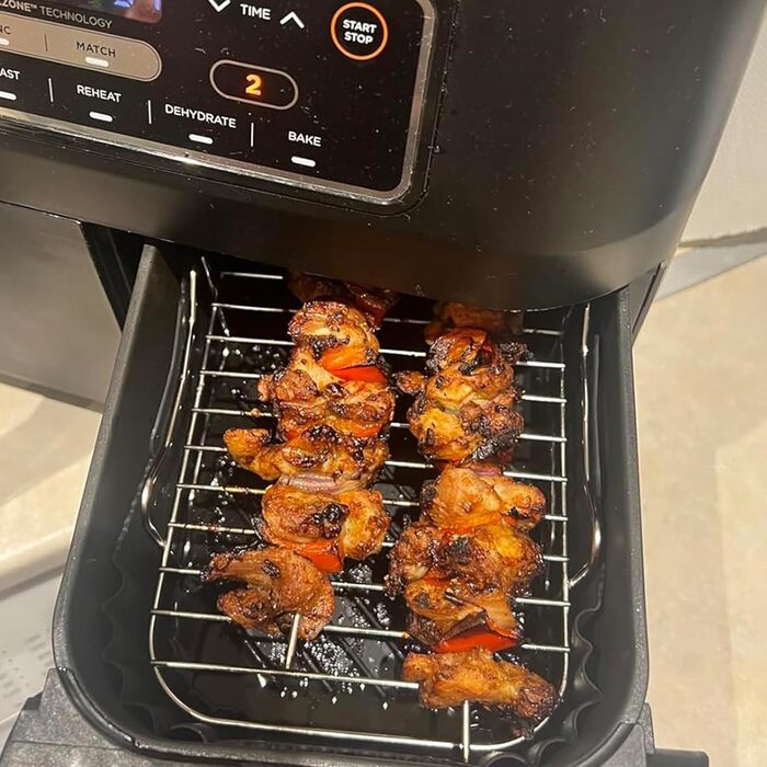 Аксесуари для двозонної фритюрниці, набір аксесуарів для фритюрниці з силіконовою формою, сумісний з Ninja AF300EU 7.6 л, COSORI 8.5 л, cookwise Devology Cecotec 9L, Balter Innsky CHEFREE 8L Double Fryers Black