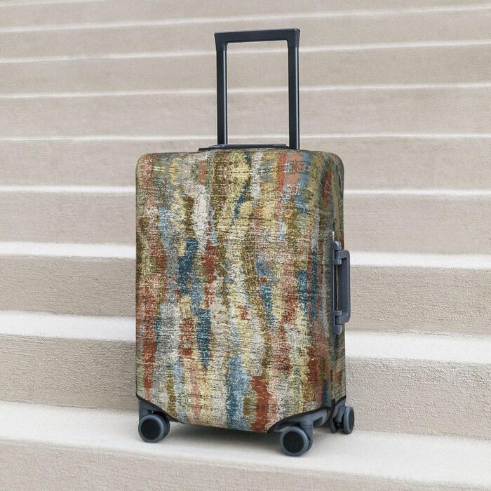 Чохол для валізи Богемний Абстракт з еластичної тканини, захисний від подряпин та пилу, чорний, розмір 85 см